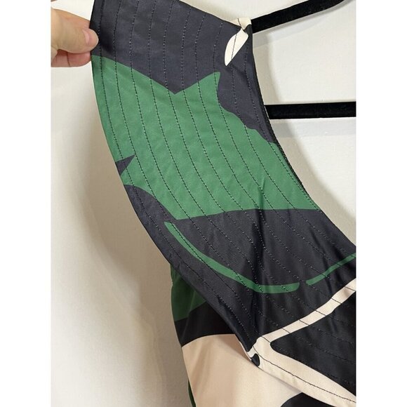 Bathing Suit Women XL Green Floral Feminine Tropical Flutter High Cut Dainty 80s - Picture 7 of 12